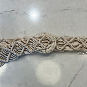 macramé or woven boho-style belt, made of cotton cord